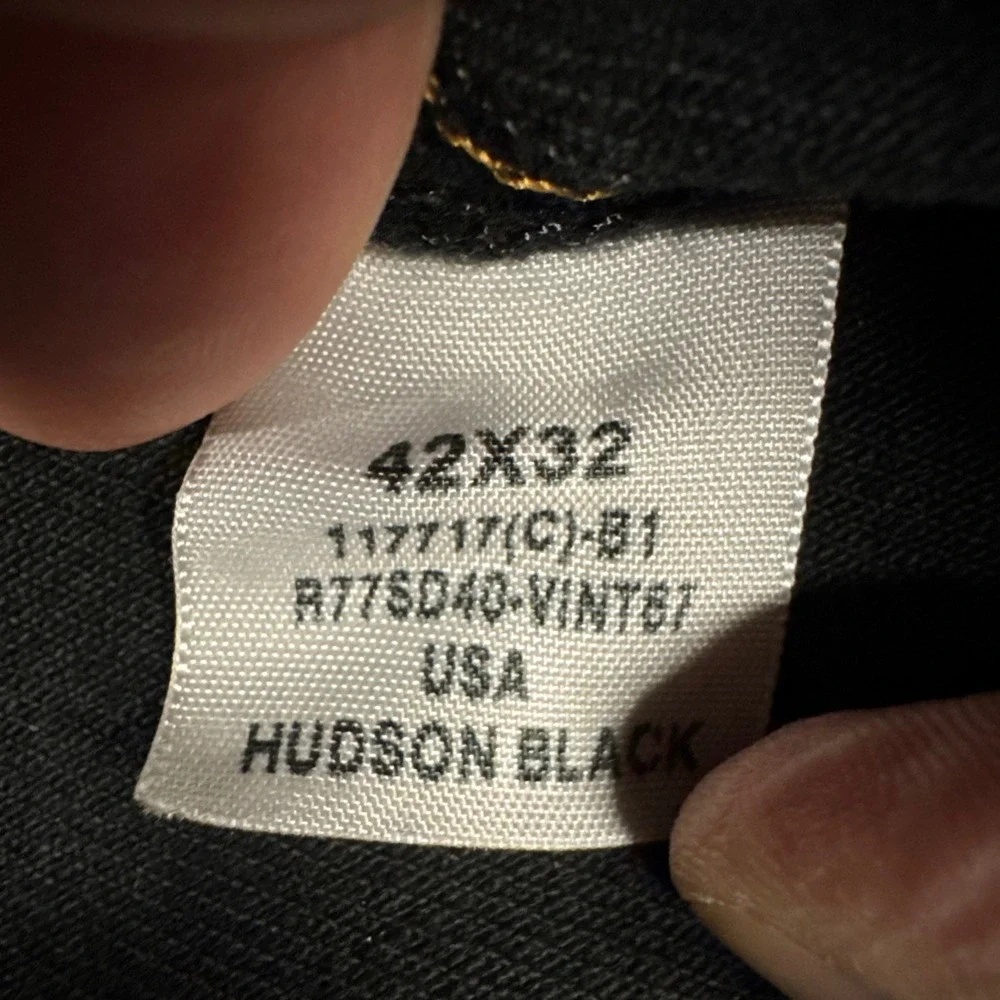 Polo Ralph Lauren Jeans Mens 42x32 Black Vintage 67 Hudson Straight Leg Denim